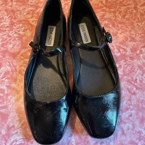 Steve Madden Caddie Mary Jane Flat in Black Patent Leather